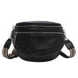 Bolsa de cintura feminina retro preto