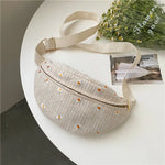 Bolsa de cintura floral bege