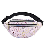 Bolsa de cintura geométrica cor-de-rosa