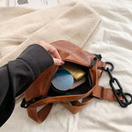 Bolsa de cintura grande couro vegetal