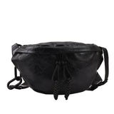 Bolsa de cintura grande couro vegetal preto