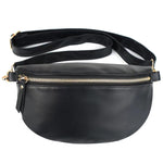 Bolsa de cintura grande minimalista para mulher preto