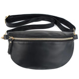 Bolsa de cintura grande minimalista para mulher preto