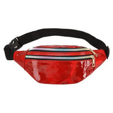 Bolsa de cintura holográfica vermelho