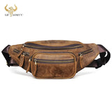 Bolsa de cintura multifuncional castanho