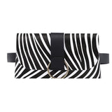 Bolsa de cintura pequena para mulher zebra (branco e preto)