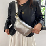 Bolsa de cintura prateada mulher valor por defeito título