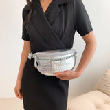 Bolsa de cintura prateada valor por defeito título