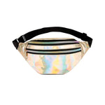Bolsa de cintura refletora em couro amarelo