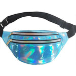 Bolsa de cintura refletora em couro azul