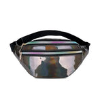 Bolsa de cintura refletora em couro castanho