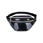 Bolsa de cintura refletora em couro preto