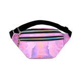 Bolsa de cintura refletora em couro rosa