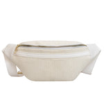 Bolsa de cintura vintage em veludo branco