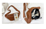Bolsa de cintura vintage em veludo
