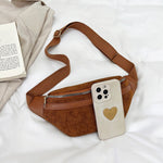 Bolsa de cintura vintage em veludo
