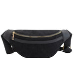 Bolsa de cintura vintage em veludo preto