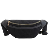 Bolsa de cintura vintage em veludo preto