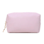 Bolsa de maquilhagem básica rosa pastel