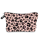 Bolsa de maquilhagem com padrão leopardo rosa