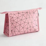 Bolsa de maquilhagem compacta rosa grande