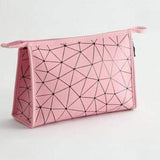 Bolsa de maquilhagem compacta rosa grande