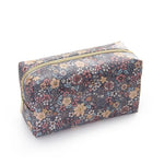 Bolsa de maquilhagem estampada flor roxa