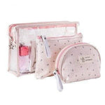 Bolsa de maquilhagem minimalista cor-de-rosa