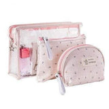 Bolsa de maquilhagem minimalista cor-de-rosa
