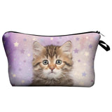Bolsa de maquilhagem motivo animal gatinho cor-de-rosa
