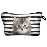 Bolsa de maquilhagem motivo animal gatinho preto e branco
