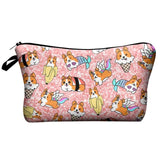 Bolsa de maquilhagem motivo animal gatinho unicórnio