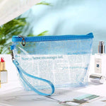 Bolsa de maquilhagem para aviões azul celeste