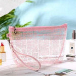 Bolsa de maquilhagem para aviões rosa
