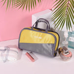 Bolsa de maquilhagem para mulher cinzento + amarelo
