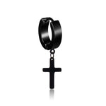 Brinco cruz masculino preto