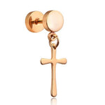Brinco masculino cruz ouro