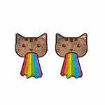 Brincos arco-íris forma de gatos valor por defeito título