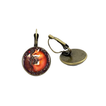 Brincos bola raposa bronze antigo