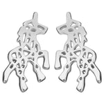 Brincos cavalo minimalistas prata
