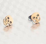 Brincos caveira dourados ouro