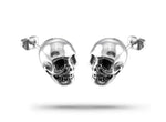 Brincos caveira estilo biker prata