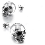 Brincos caveira estilo biker prata