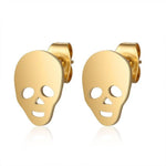 Brincos caveira halloween ouro