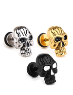 Brincos caveira metal