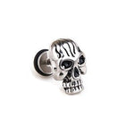 Brincos caveira metal prata