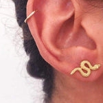 Brincos cobra dourada strass valor por defeito título