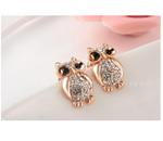 Brincos coruja cristal rosa dourado valor por defeito título