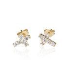 Brincos cruz com zircónias ouro branco