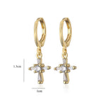 Brincos cruz de cristal